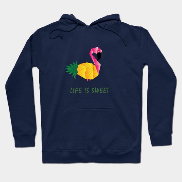 Geometric Flamingo Art | Pineapple Hoodie by funNkey